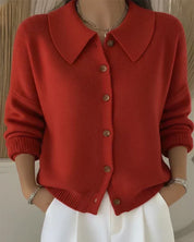Cristina | Chaqueta de Punto con Cuello Camisero