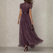 Constança | Vestido Largo de Gasa con Encaje