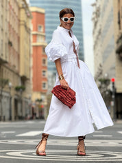 Vestido Phoebe White — Elegancia Atemporal en Algodón Egipcio