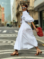 Vestido Phoebe White — Elegancia Atemporal en Algodón Egipcio