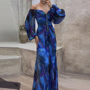 Gregoria™ | Vestido Largo Floral con Escote Profundo