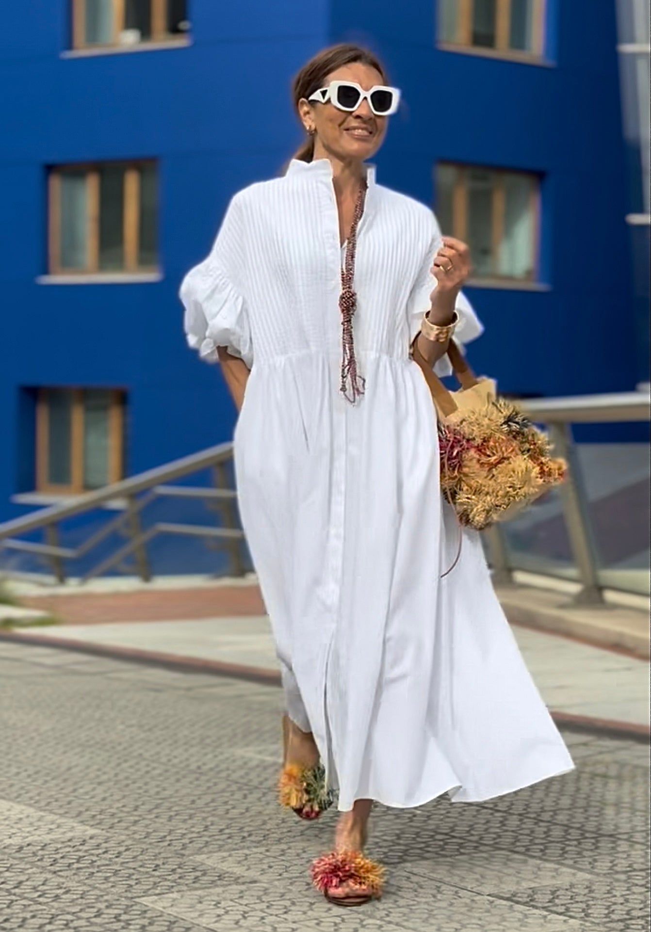 Vestido Phoebe White — Elegancia Atemporal en Algodón Egipcio