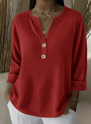 Elena | Camiseta Henley Gofrada con Botones
