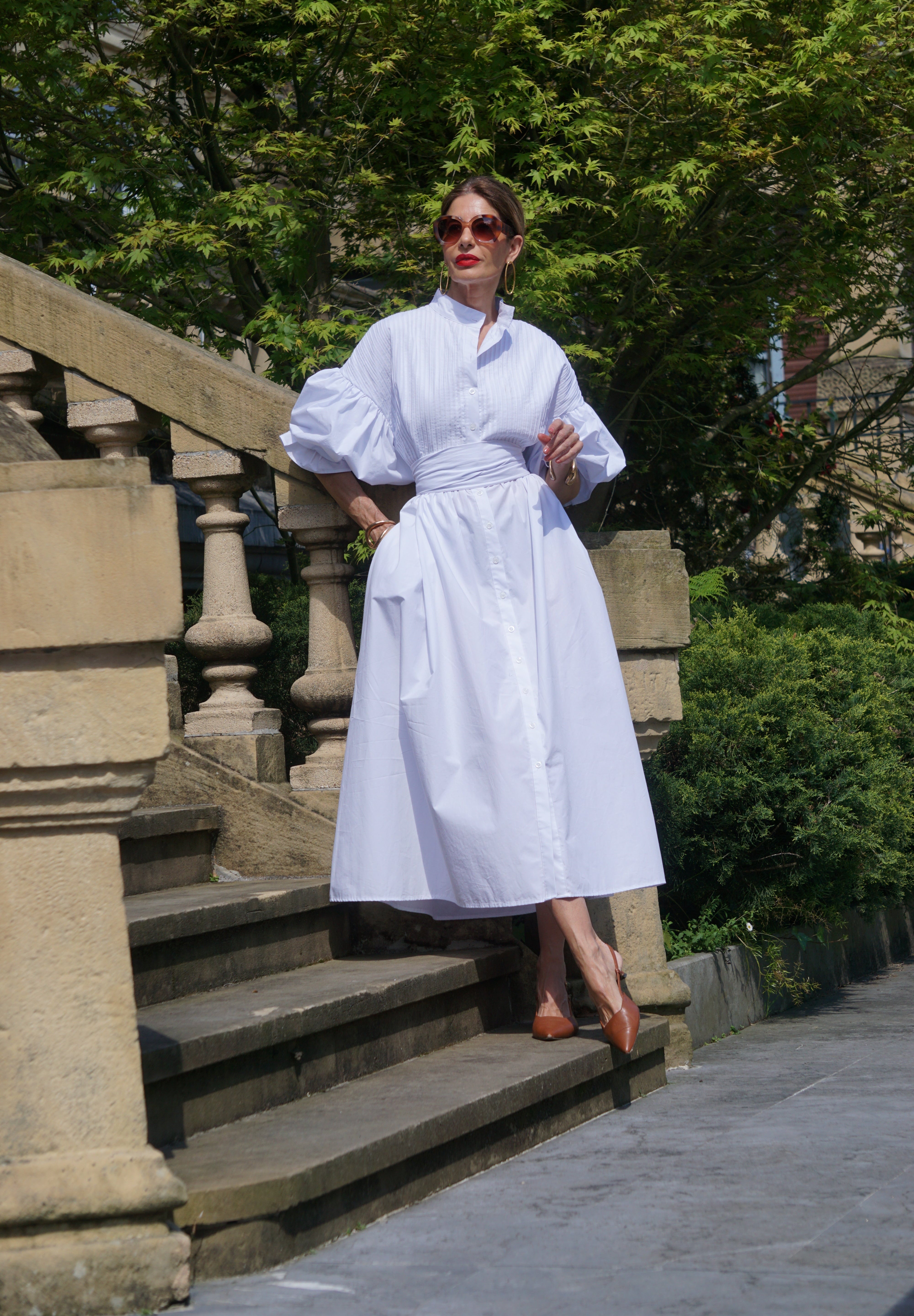 Vestido Phoebe White — Elegancia Atemporal en Algodón Egipcio