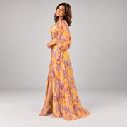 Gregoria™ | Vestido Largo Floral con Escote Profundo