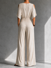 Alia | Conjunto elegante con efecto cruzado y pantalón ancho