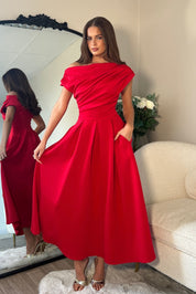 Vestido Midi Betty Escote Asimétrico