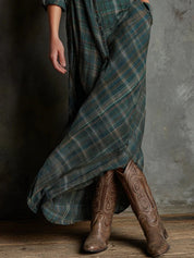 Margaux | Vestido Camisa Largo con Cuello Vichy