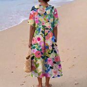 Paula - Vestido Floral en Acuarela