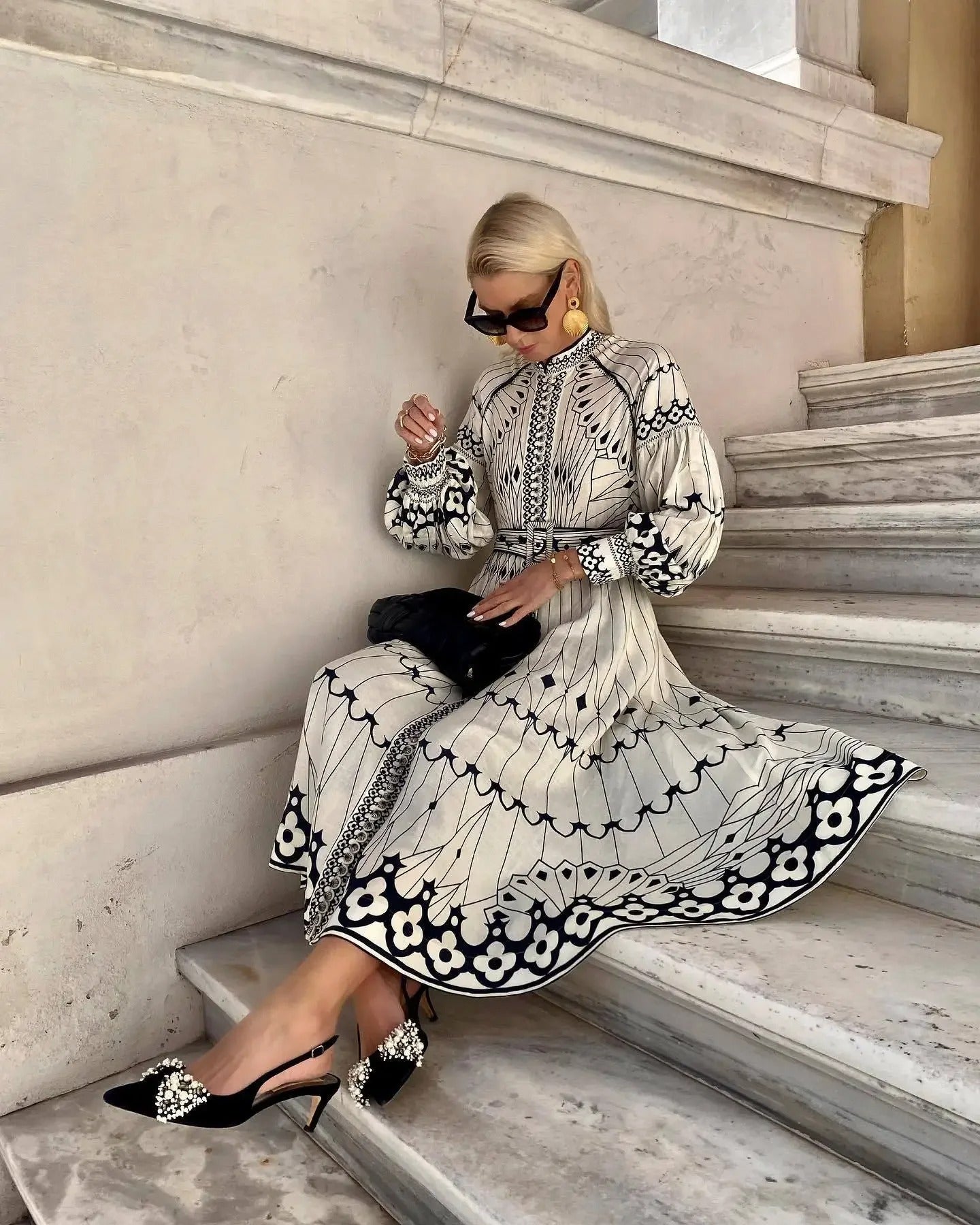 Adriana | Conjunto Co-ord Kimono y Pantalón con Estampado Geométrica