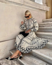 Adriana | Conjunto Co-ord Kimono y Pantalón con Estampado Geométrica