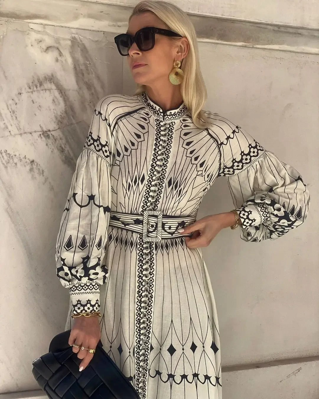 Adriana | Conjunto Co-ord Kimono y Pantalón con Estampado Geométrica