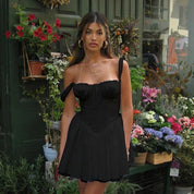 Adriana | Vestido Mini Bustier con Escote Corazón y Falda Evasé
