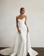 Elena | Vestido Largo Strapless con Escote Corazón y Falda Sirena