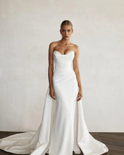 Elena | Vestido Largo Strapless con Escote Corazón y Falda Sirena