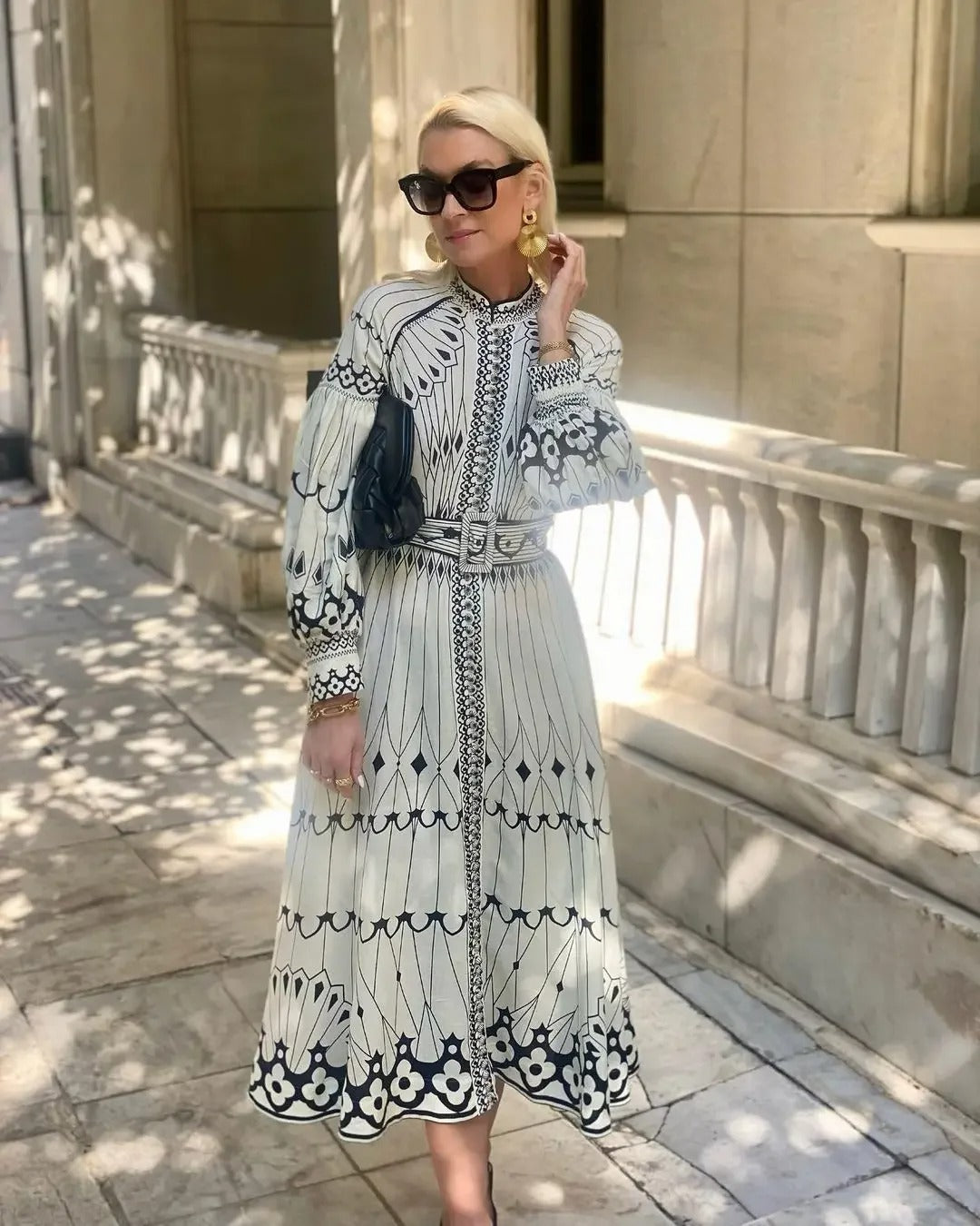 Adriana | Conjunto Co-ord Kimono y Pantalón con Estampado Geométrica