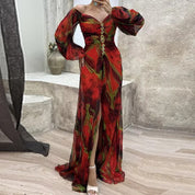Gregoria™ | Vestido Largo Floral con Escote Profundo