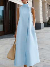 Nerea | Vestido Maxi Sin Mangas de Corte Trapecio con Cuello Redondo