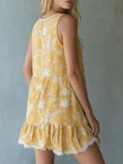 Valeria | Vestido Mini de Tirantes con Escote en V y Volante en el Bajo